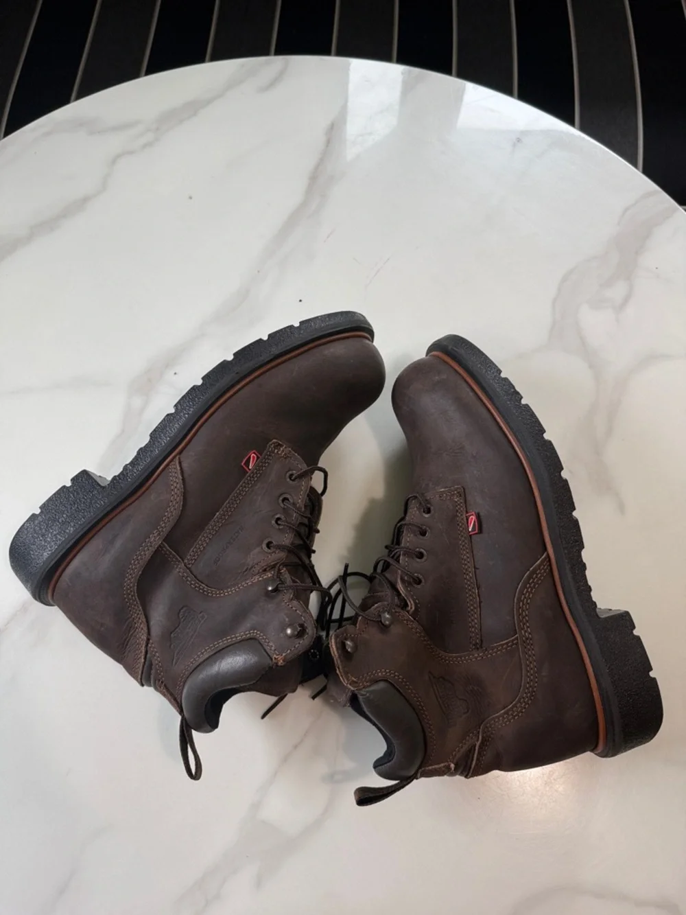 Red Wing Shoes Brown Leather Lace-Up Work Boots